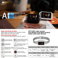 Touch Screen Rechargeable Bark Control Collar with Shock & Vibration