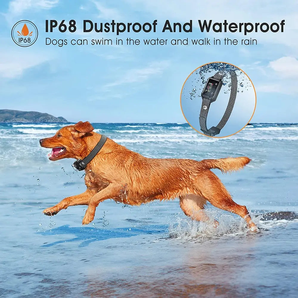 Touch Screen Rechargeable Bark Control Collar with Shock & Vibration