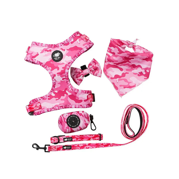 Dog Starter Kit with Harness, Leash, Bandana & Bag Carrier