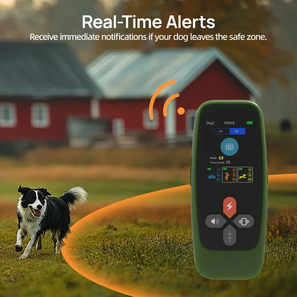 3300ft Wireless GPS Electric Dog Fence & Training Collar