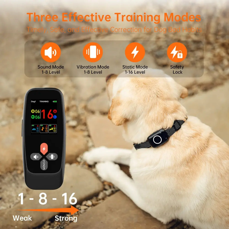 3280FT Waterproof Rechargeable E-Collar 3 Training Modes