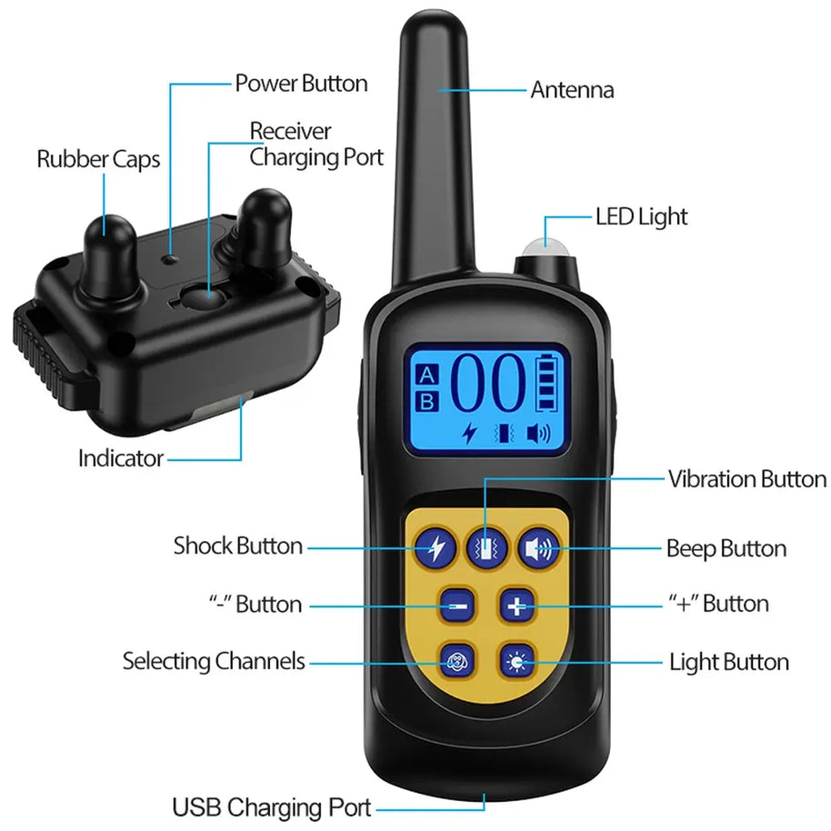 Rechargeable Anti-Bark Dog Collar with Remote Control