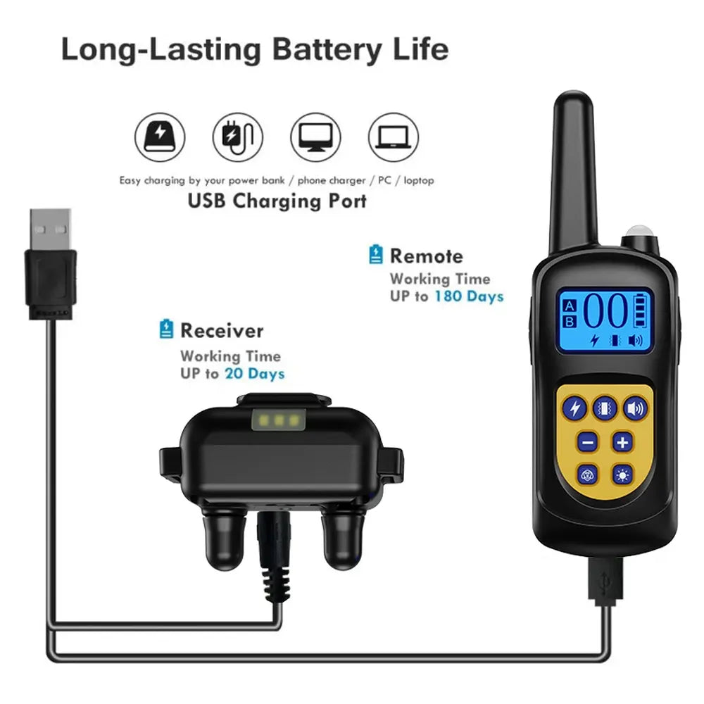 Rechargeable Anti-Bark Dog Collar with Remote Control