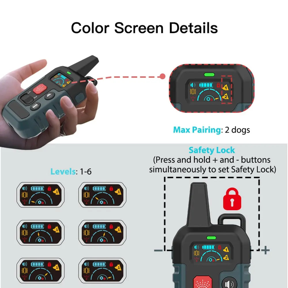IPX6 Waterproof Spray Training Collar 1000ft Range
