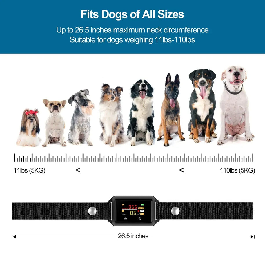 Smart 3C Touch Screen IP68 Waterproof Anti-Bark Collar