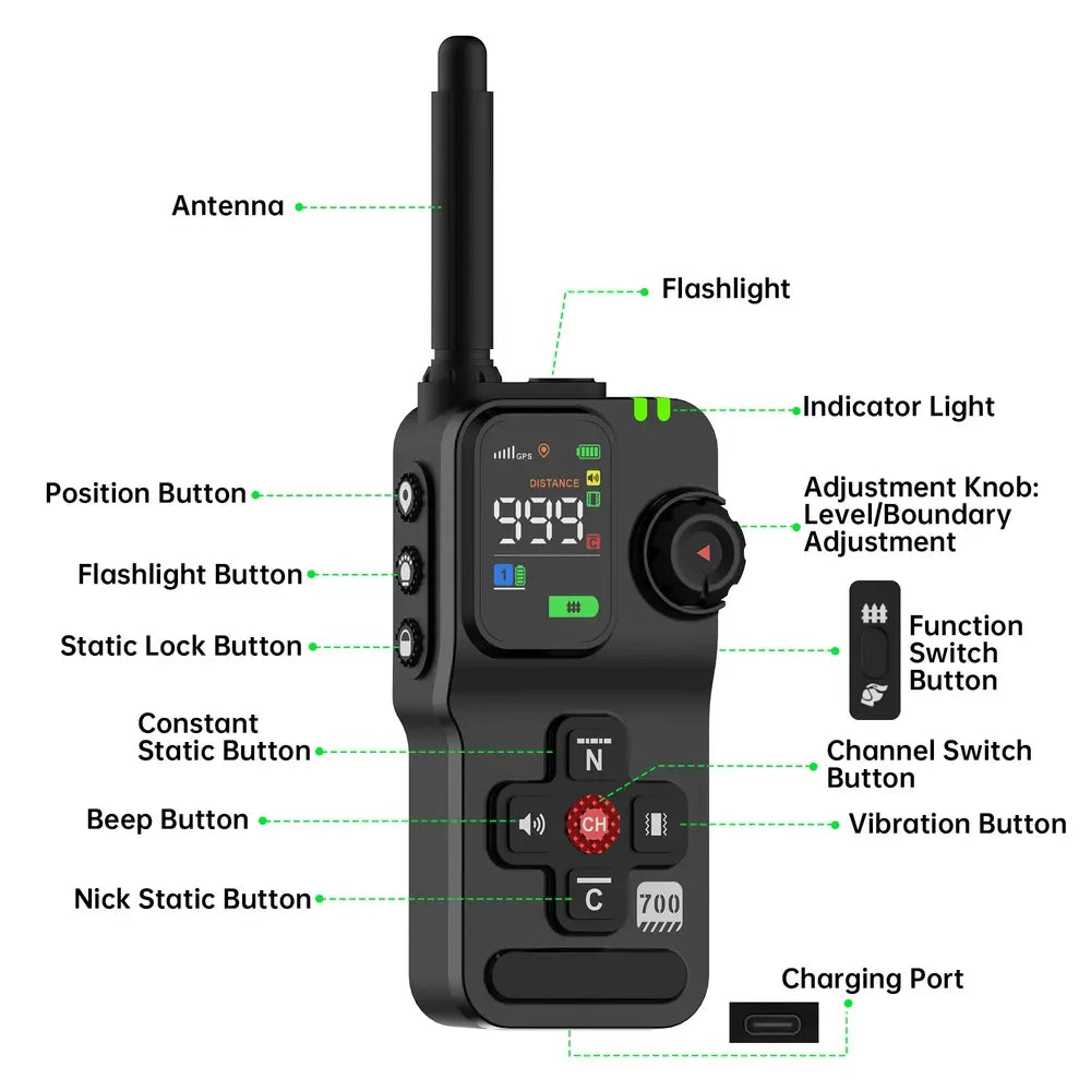 Wireless GPS Dog Fence System with 3 Collars