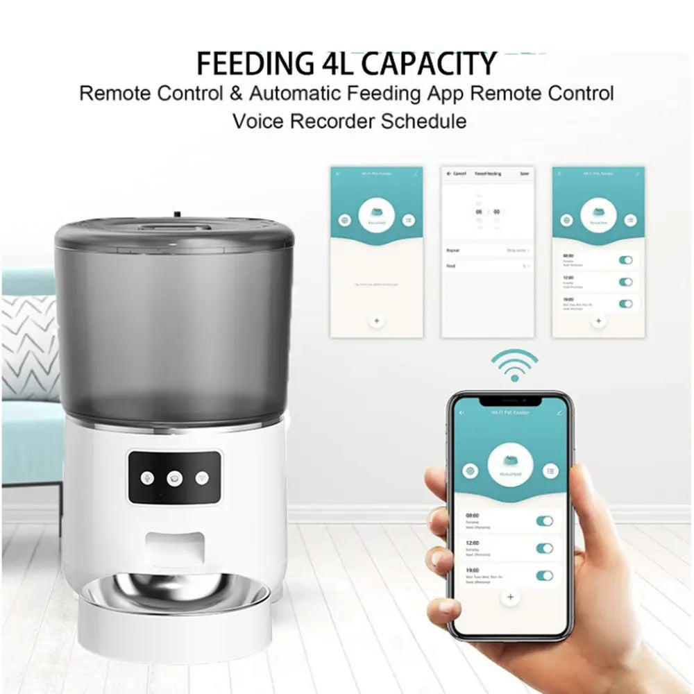 WiFi App Control 10-Meal Automatic Pet Feeder 4L