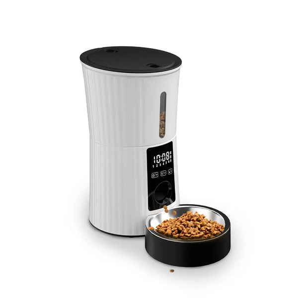 4L Auto Pet Feeder with Manual & Timed Modes, Steel Bowl