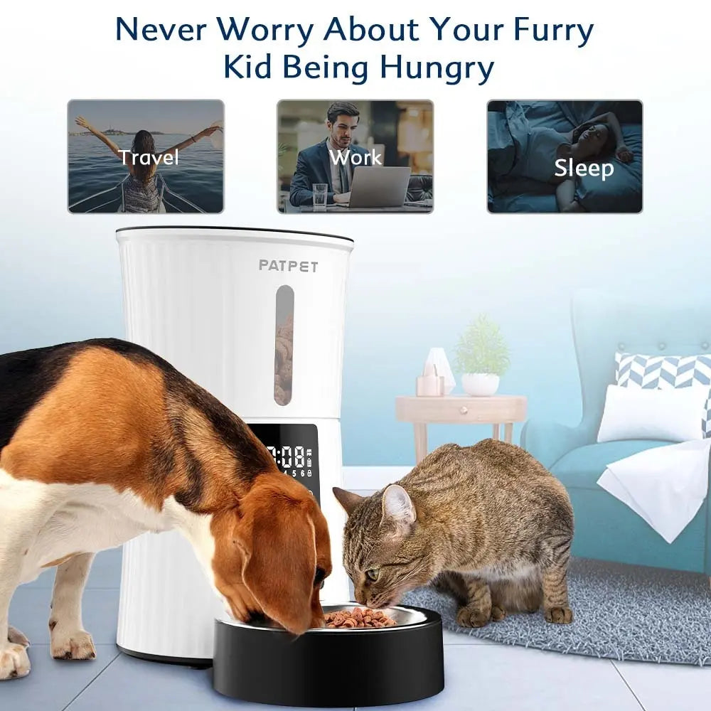 4L Auto Pet Feeder with Manual & Timed Modes, Steel Bowl