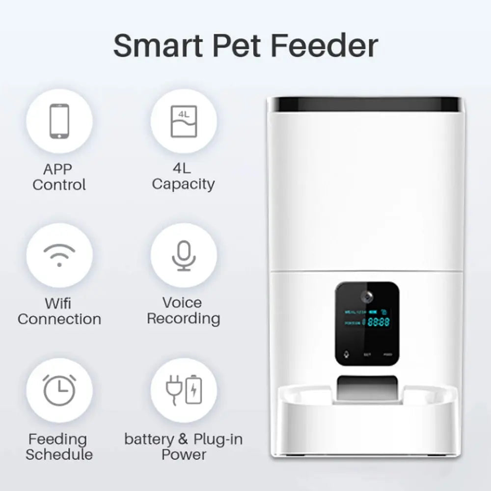 Smart App Camera Automatic Pet Feeder for Cats
