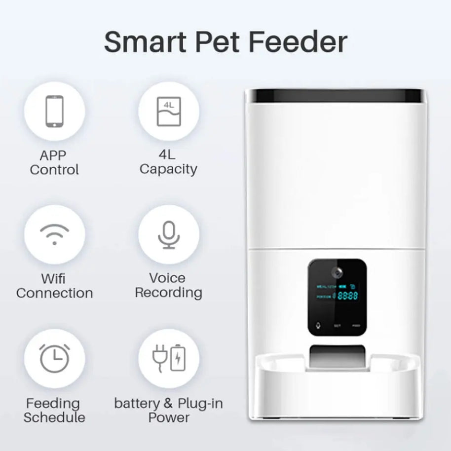 Smart App Camera Automatic Pet Feeder for Cats