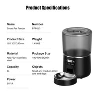 4L Automatic Timed Pet Feeder with Stainless Steel Bowl