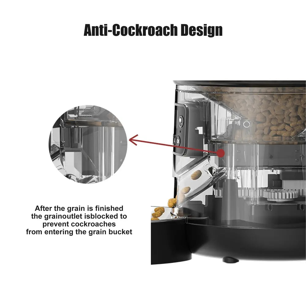 4L Automatic Timed Pet Feeder with Stainless Steel Bowl