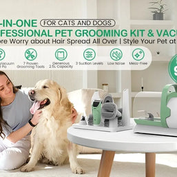2.5L Pet Grooming Vacuum Kit with Clipper & Nail Grinder