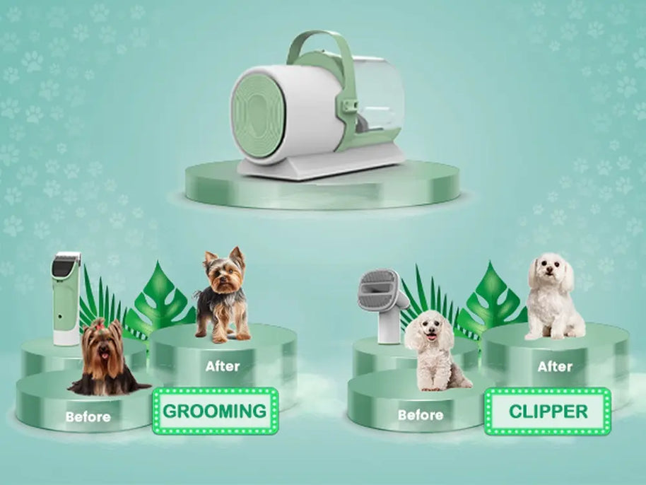 2.5L Pet Grooming Vacuum Kit with Clipper & Nail Grinder