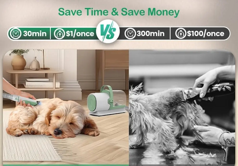 2.5L Pet Grooming Vacuum Kit with Clipper & Nail Grinder