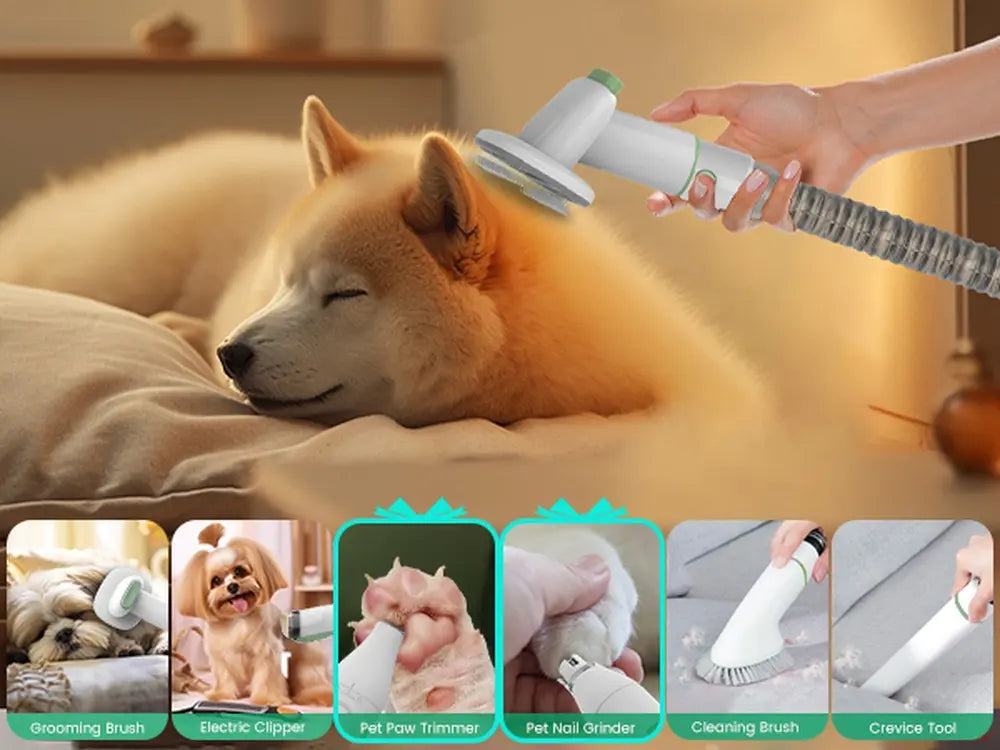 2.5L Pet Grooming Vacuum Kit with Clipper & Nail Grinder