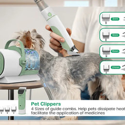 2.5L Pet Grooming Vacuum Kit with Clipper & Nail Grinder