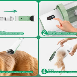 2.5L Pet Grooming Vacuum Kit with Clipper & Nail Grinder