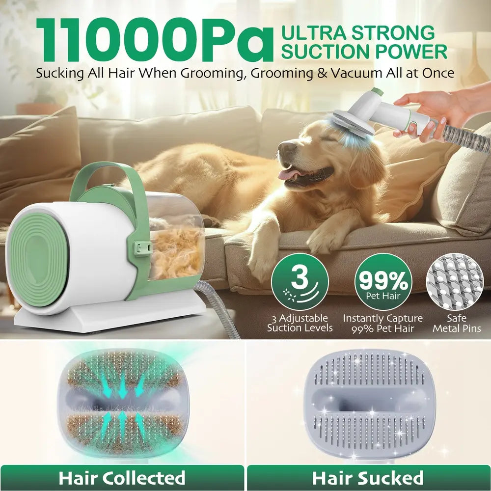 2.5L Pet Grooming Vacuum Kit with Clipper & Nail Grinder