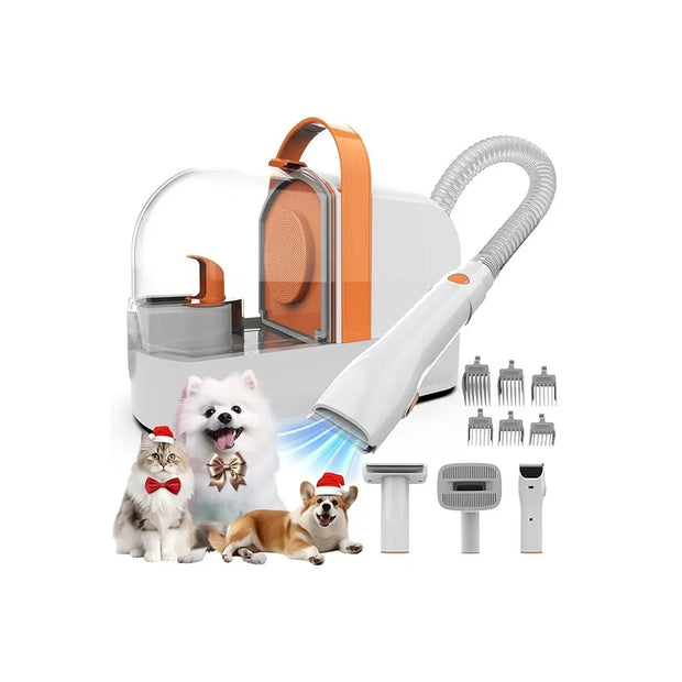 Portable Pet Grooming Vacuum Kit with Clipper & Dryer