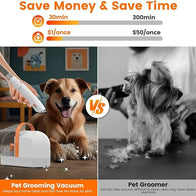 Portable Pet Grooming Vacuum Kit with Clipper & Dryer