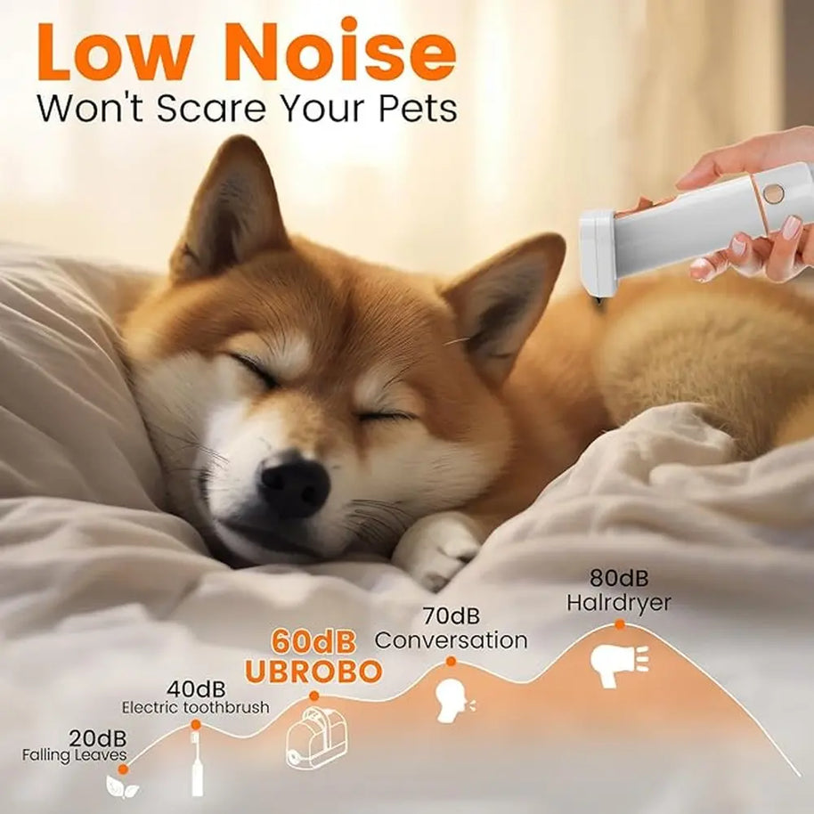 Portable Pet Grooming Vacuum Kit with Clipper & Dryer