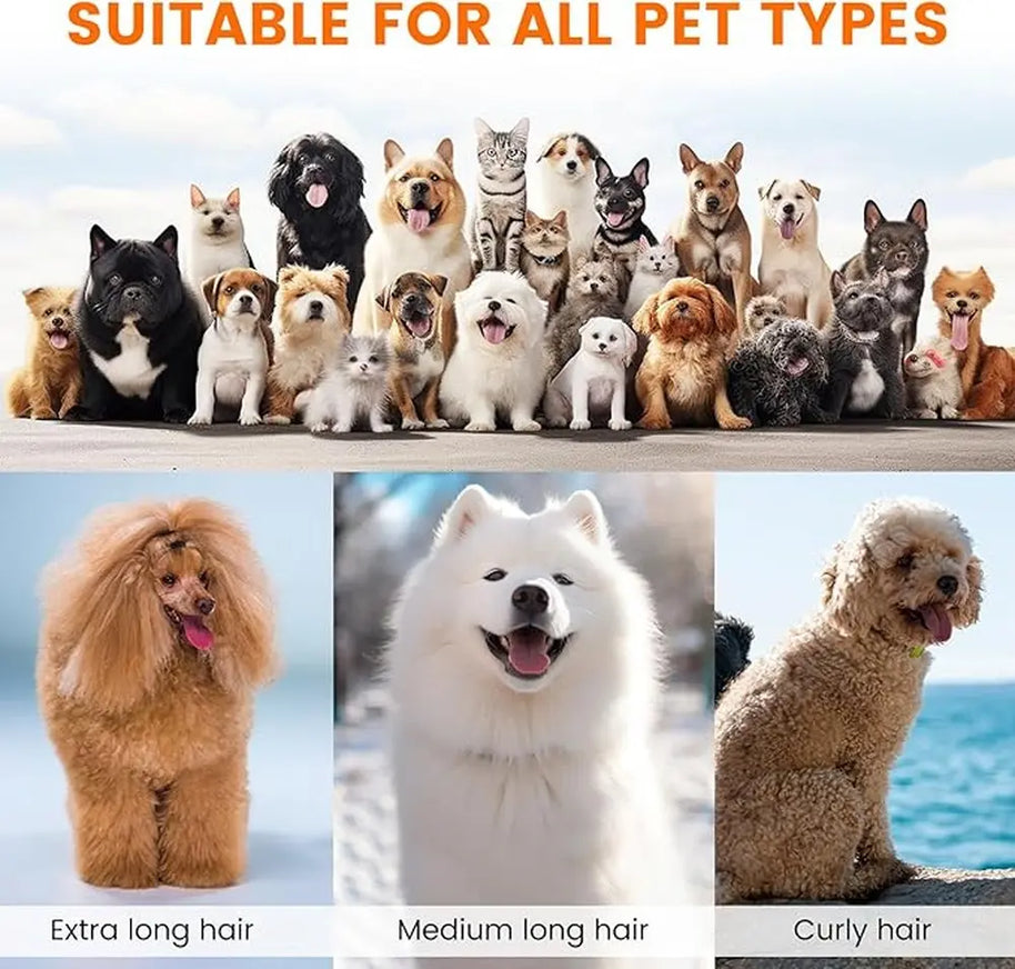 Portable Pet Grooming Vacuum Kit with Clipper & Dryer