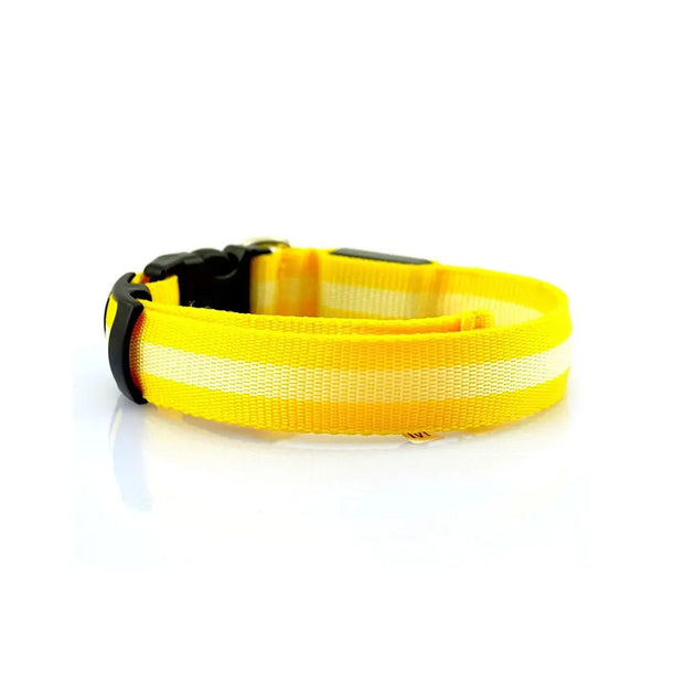 LED Glow-in-the-Dark Adjustable Pet Collar for Dogs & Cats