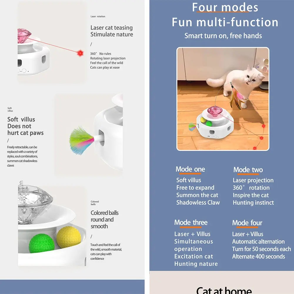 4 in 1 Smart Dancing Butterfly Interactive Cat Toy
