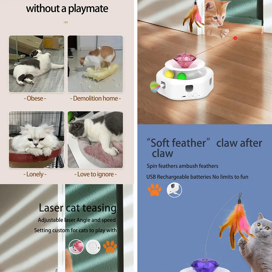 4 in 1 Smart Dancing Butterfly Interactive Cat Toy