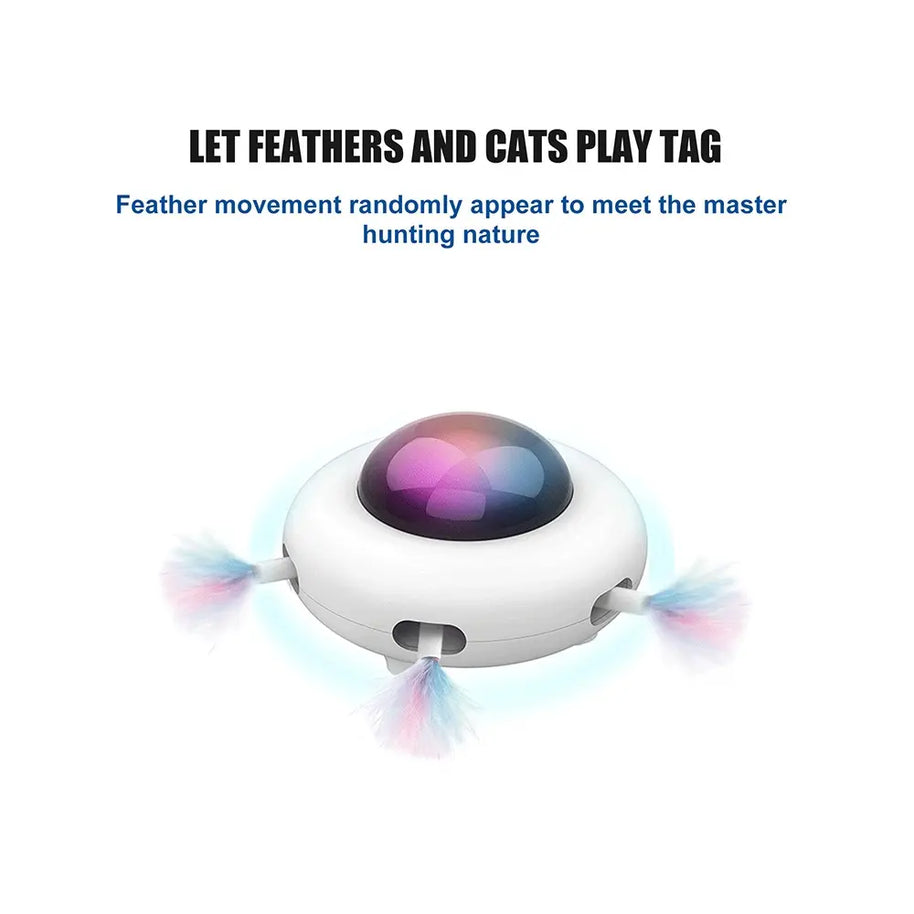 Automatic Interactive Feather Teaser Toy for Indoor Cats