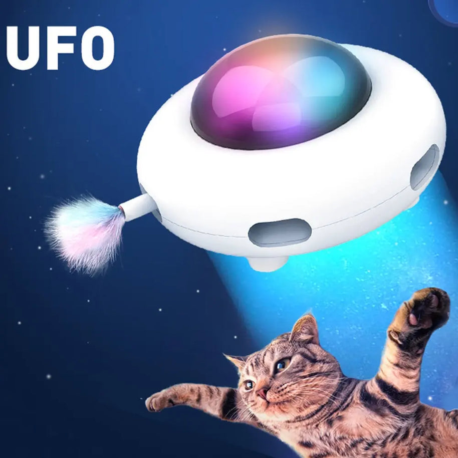 Automatic Interactive Feather Teaser Toy for Indoor Cats