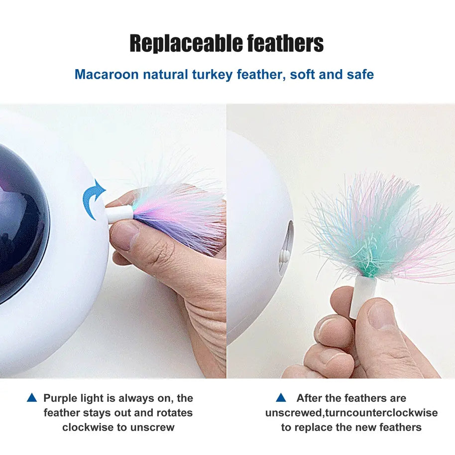 Automatic Interactive Feather Teaser Toy for Indoor Cats