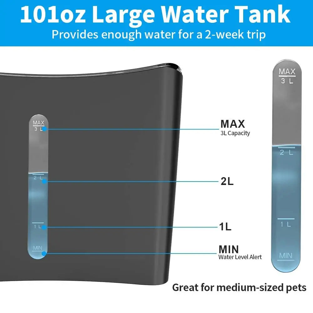 101oz Whisper-Quiet Cat Water Fountain with LED & Filter