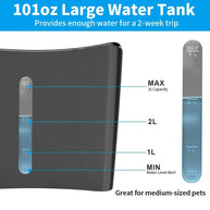 101oz Whisper-Quiet Cat Water Fountain with LED & Filter