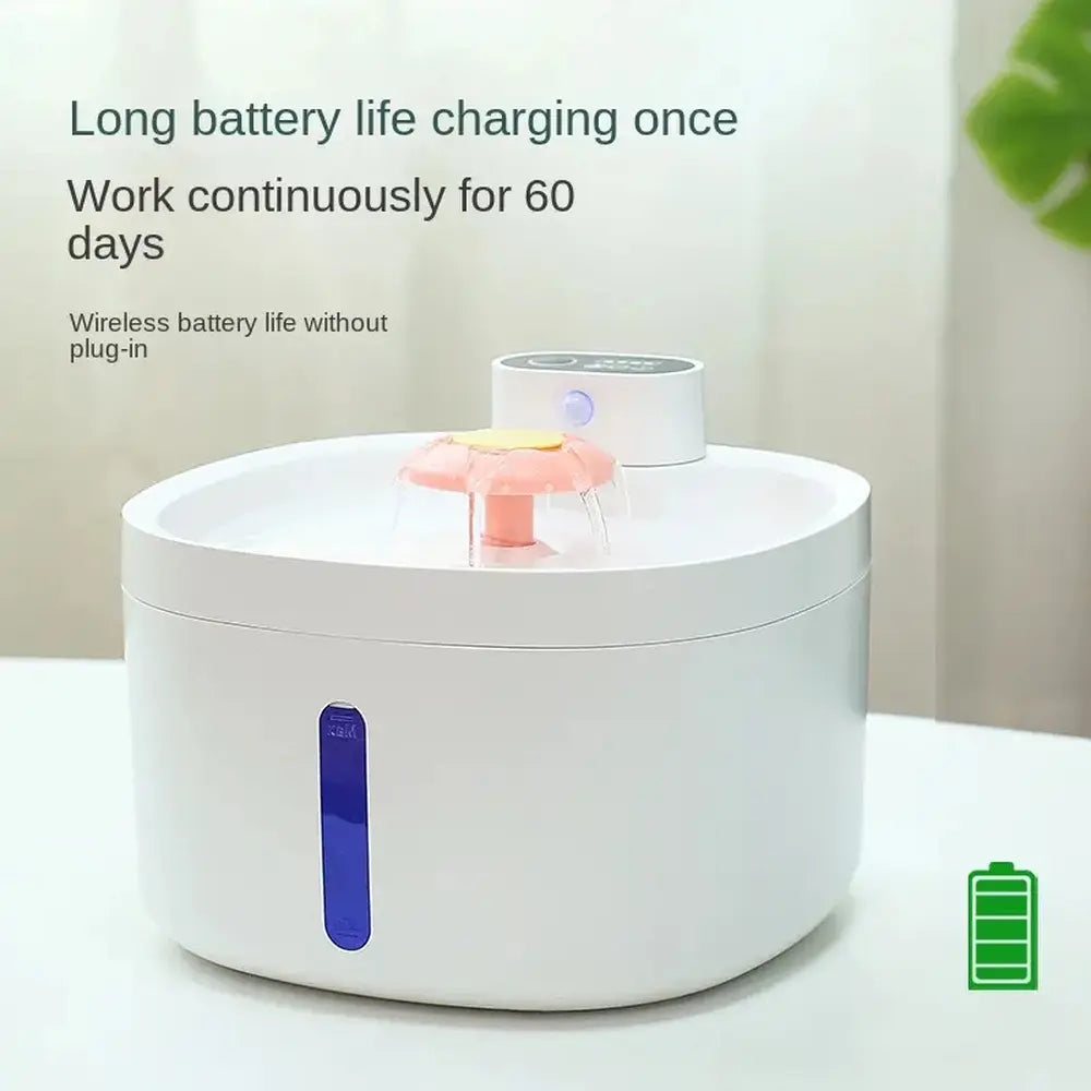 2.6L Wireless Rechargeable Quiet Smart Pet Water Fountain