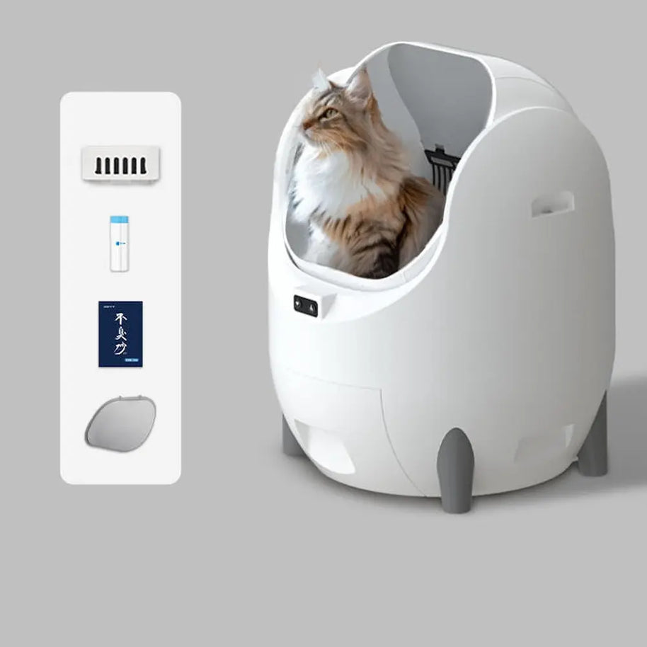 Open-Top Self-Cleaning Cat Litter Box 15L Capacity