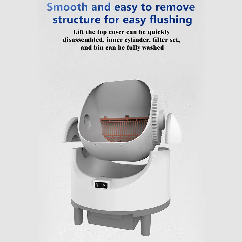 Open-Top Self-Cleaning Cat Litter Box 15L Capacity