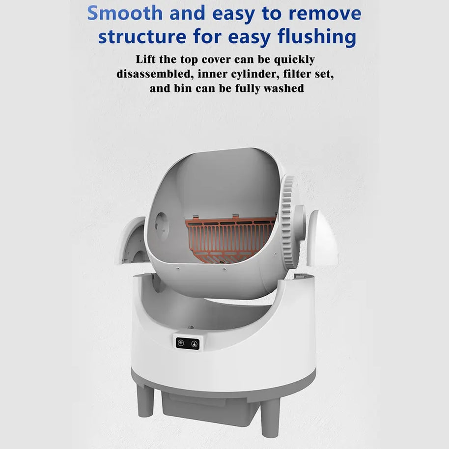 Open-Top Self-Cleaning Cat Litter Box 15L Capacity