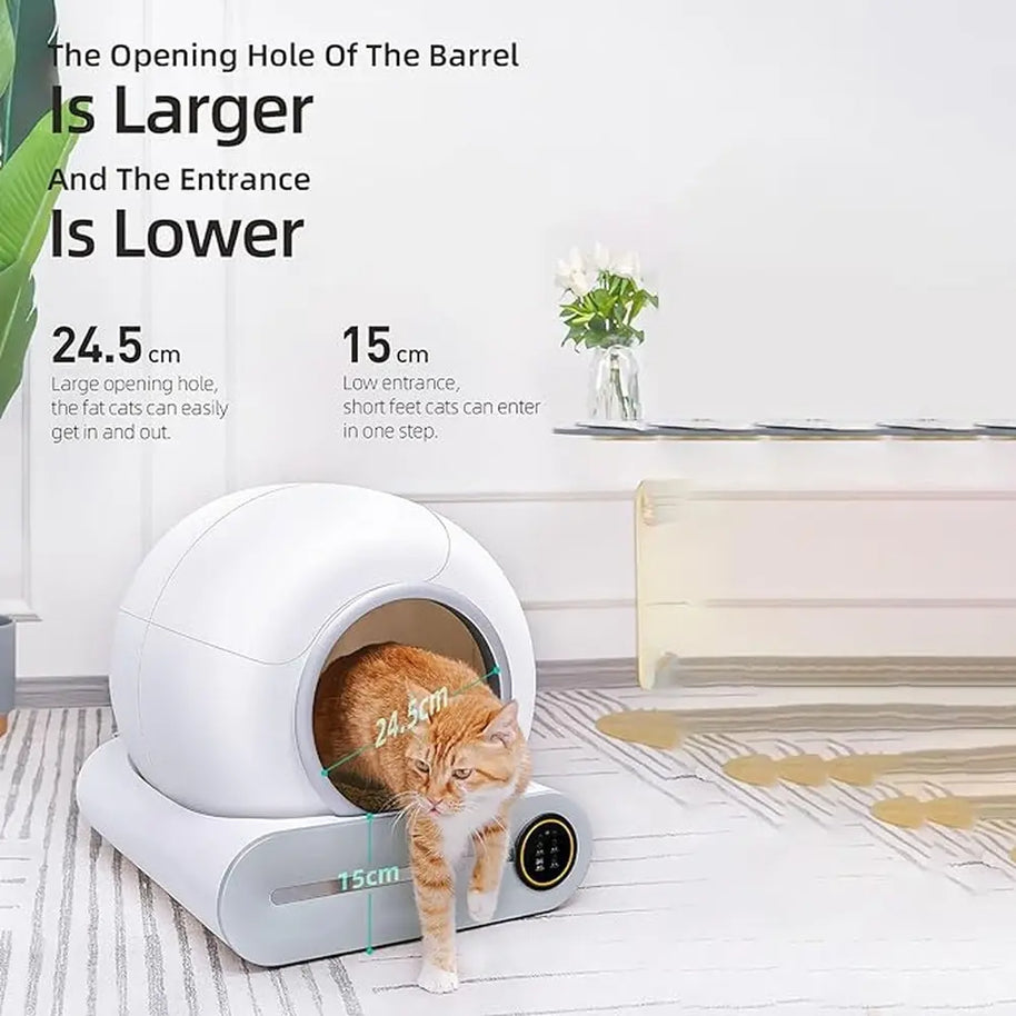 65L Smart Self-Cleaning Cat Litter Box with App Control