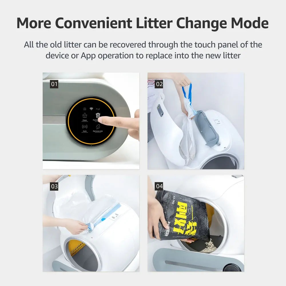 65L Smart Self-Cleaning Cat Litter Box with App Control