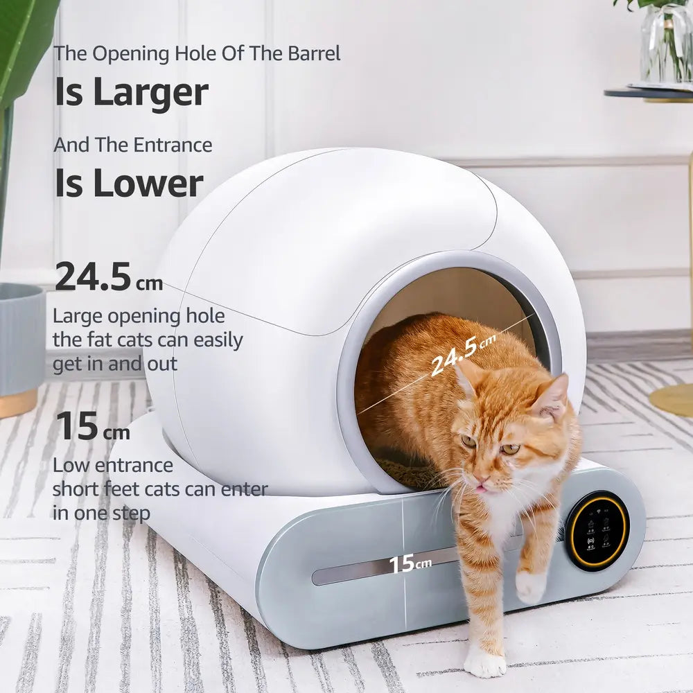 65L Smart Self-Cleaning Cat Litter Box with App Control
