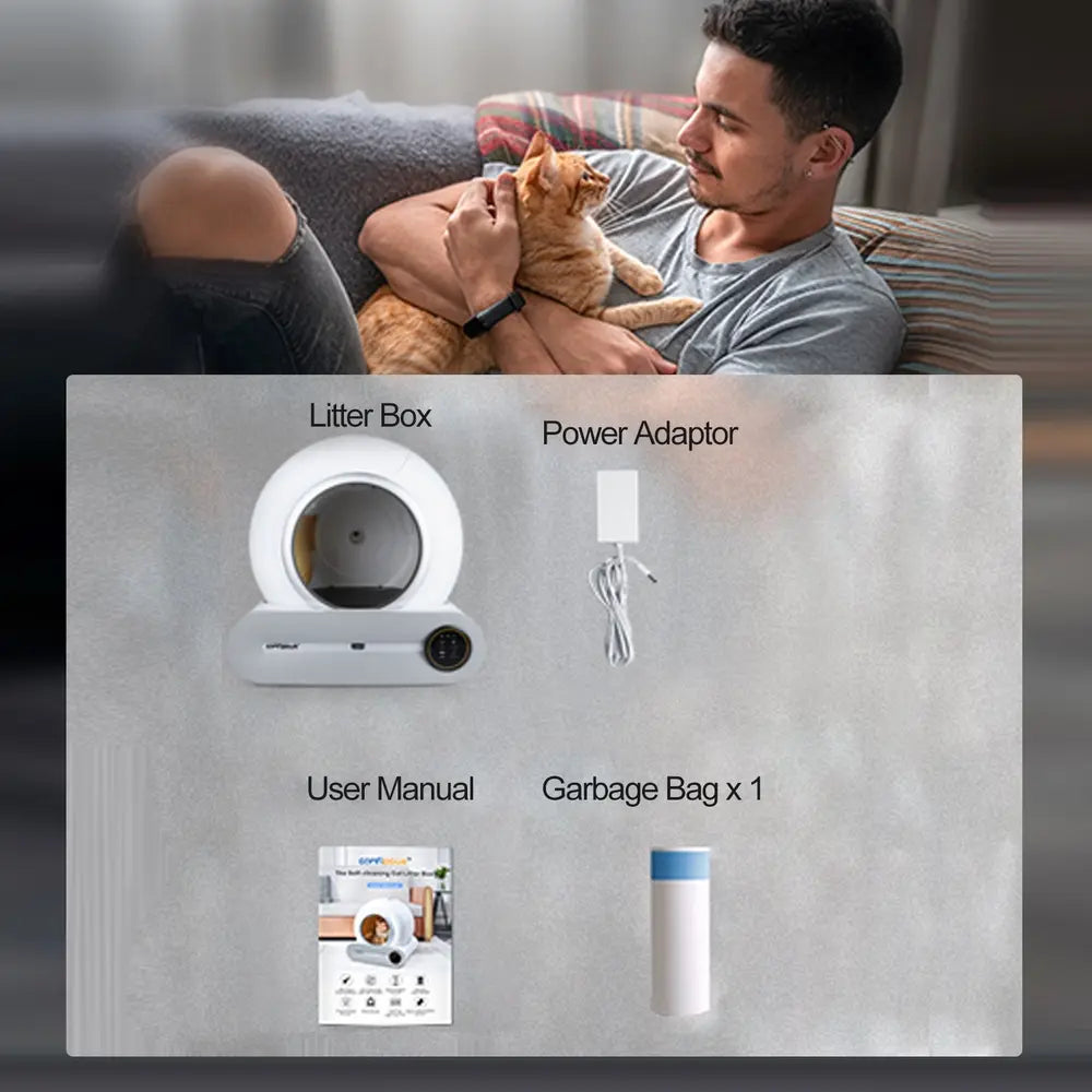 65L Smart Self-Cleaning Cat Litter Box with App Control
