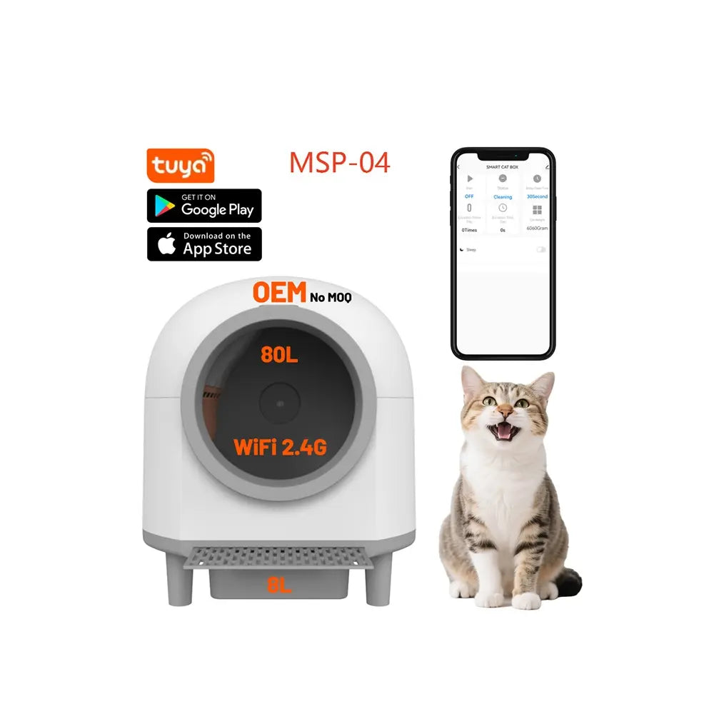 65L Smart Self-Cleaning Cat Litter Box with App Control