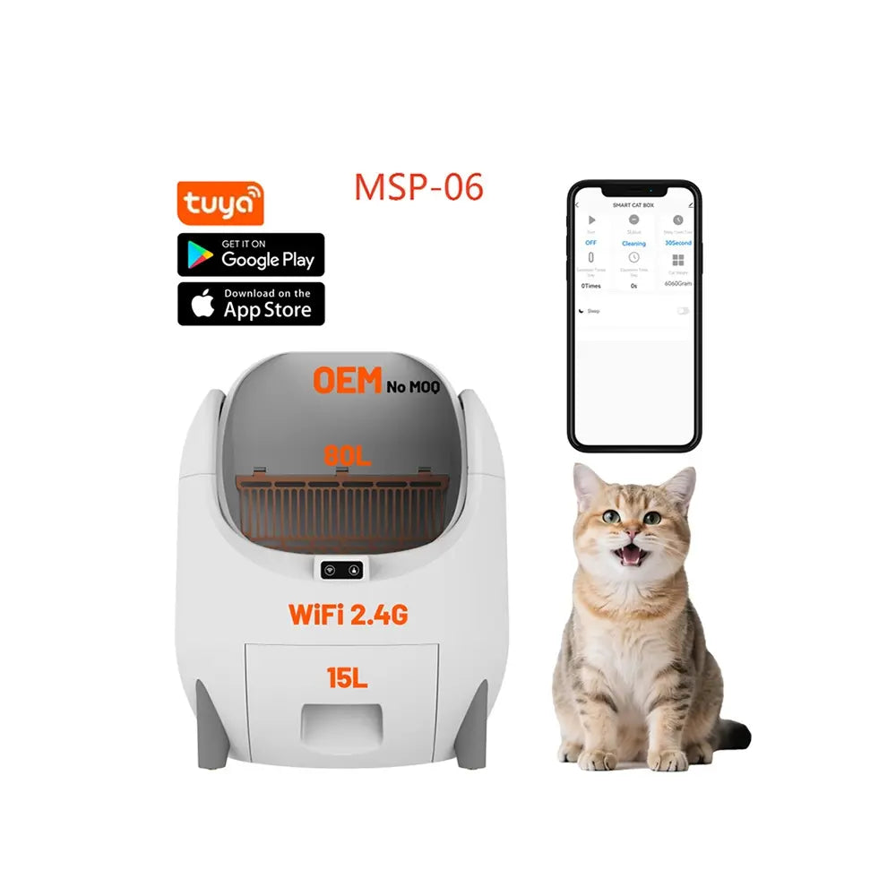 65L Smart Self-Cleaning Cat Litter Box with App Control