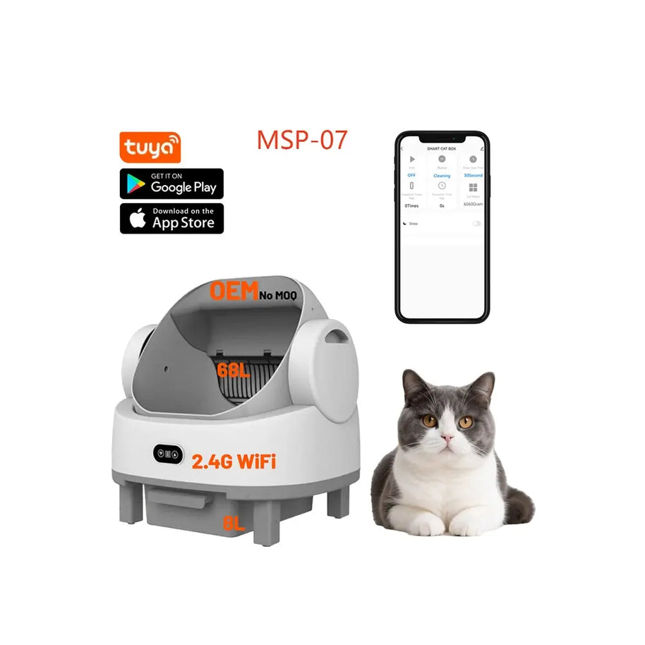 65L Smart Self-Cleaning Cat Litter Box with App Control