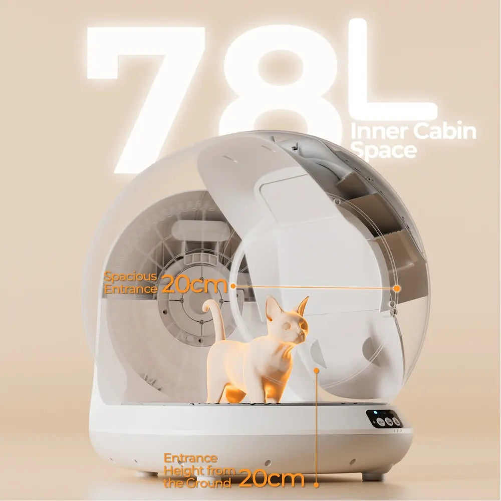 78L+7L Smart Self-Cleaning Cat Litter Box with App