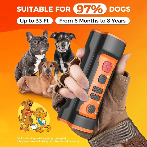 Handheld Ultrasonic Dog Trainer with LED Light
