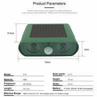 Solar Waterproof Ultrasonic Animal Repeller for Yard